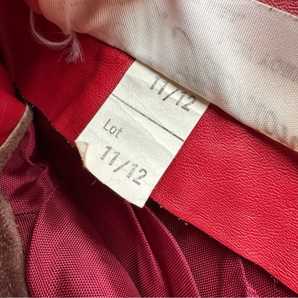 Vintage Red Leather Midi Pencil Skirt Made in USA Size 11/12 - Picture 7 of 15
